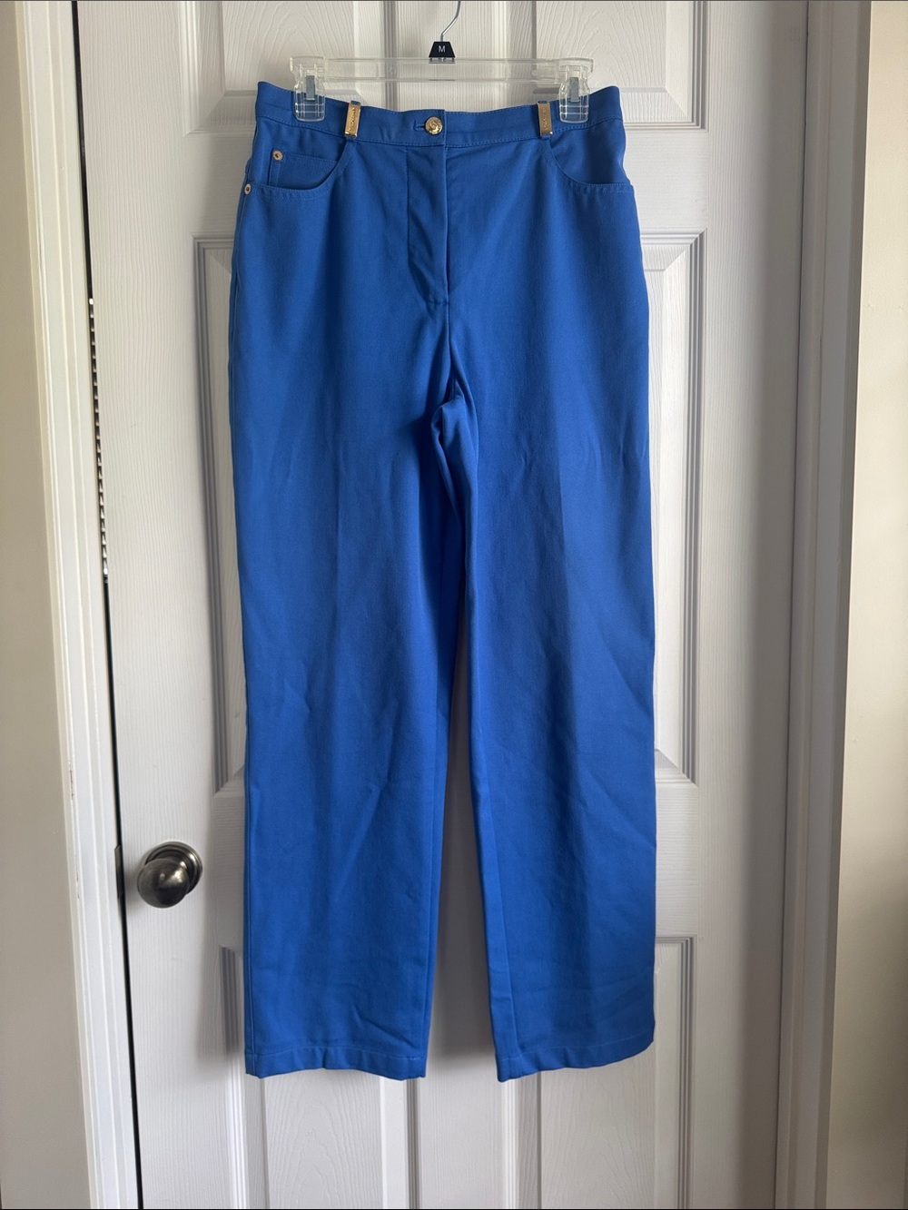 St. John Sport Bright Blue Straight-Leg Pants